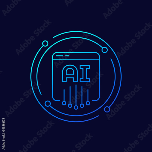 AI service icon, linear design
