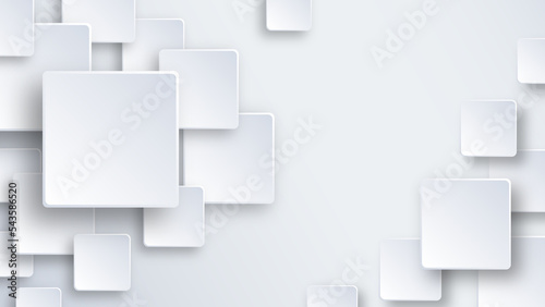 Abstract background with layered white square panels.