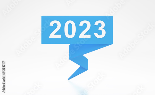 New Year 2023 Creative Design Concept - 3D Rendered Image	
 photo