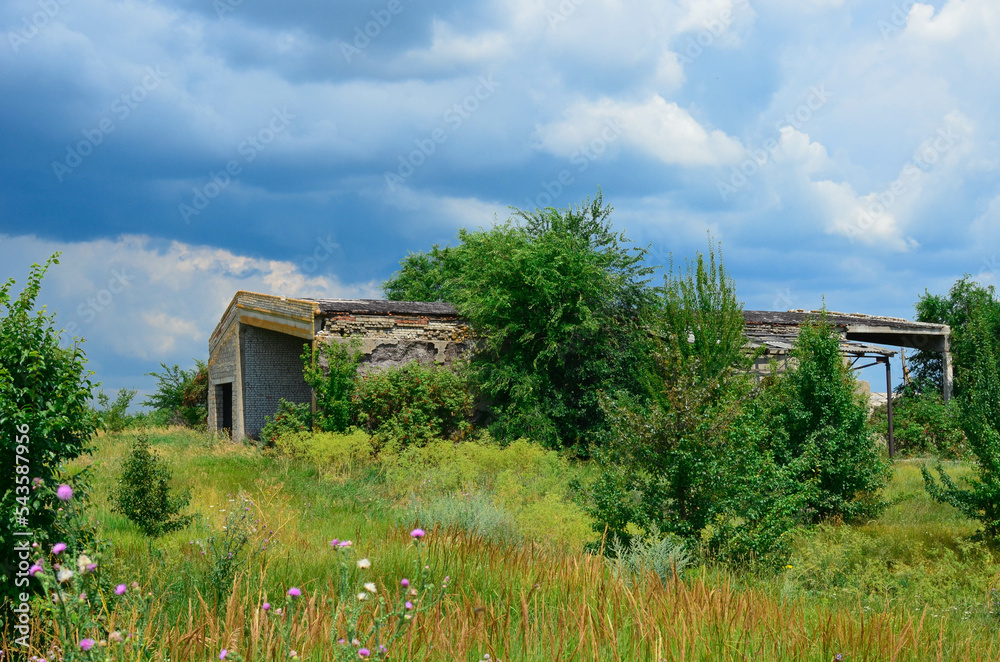 abandoned destroyed production shop. economic crisis.bankruptcy of enterprises. abandoned destroyed production shop. economic crisis.bankruptcy of enterprises.