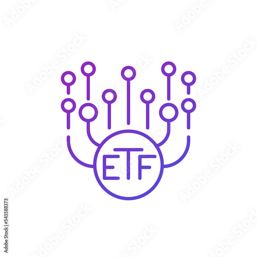 ETF, exchange traded funds line icon