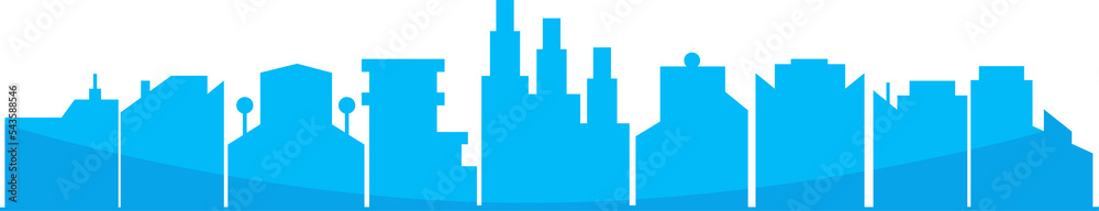 blue silhouette city skyline illustration