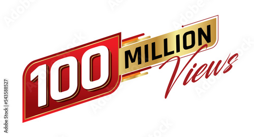 100 million views isolated on background. Vector illustration.