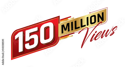 150 million views isolated on background. Vector illustration.