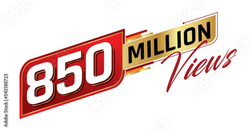 850 million views isolated on background. Vector illustration.