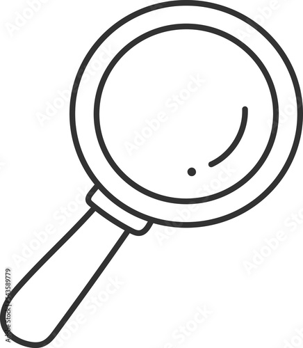 magnifying glass black thin line element, School icon set.