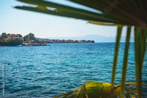 Malinska waterfront and harbor dawn view, Krk island in Croatia photo