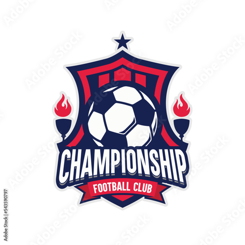 Soccer Football Badge Logo Design Templates | Sport Team Identity Vector Illustrations isolated on white Background