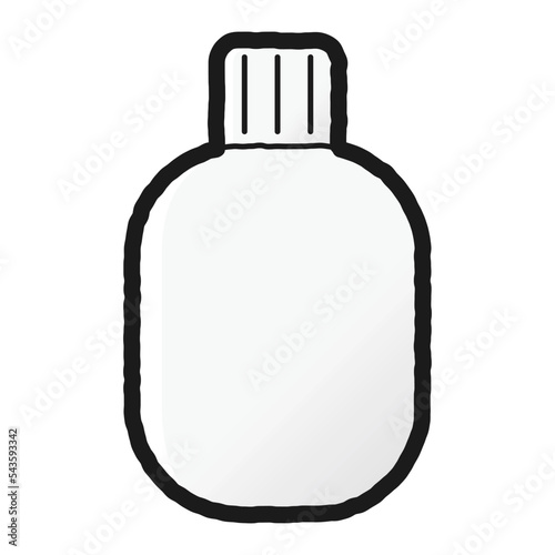 ボトルのイラスト（白黒）