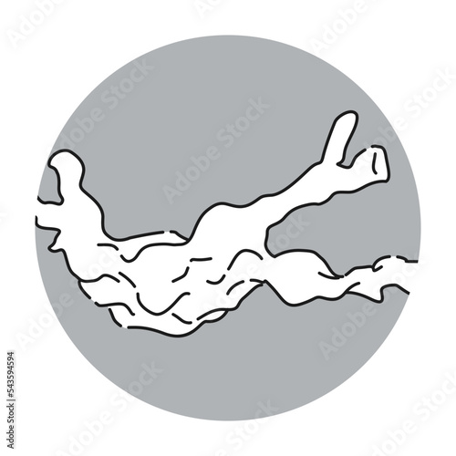 流木のアイコン（白黒）