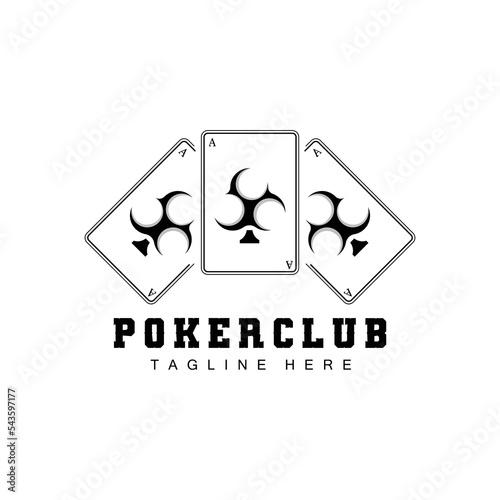Poker Casino Card Logo, Diamond Card Icon, Hearts, Spades, Ace. Gambling Game Poker Club Design