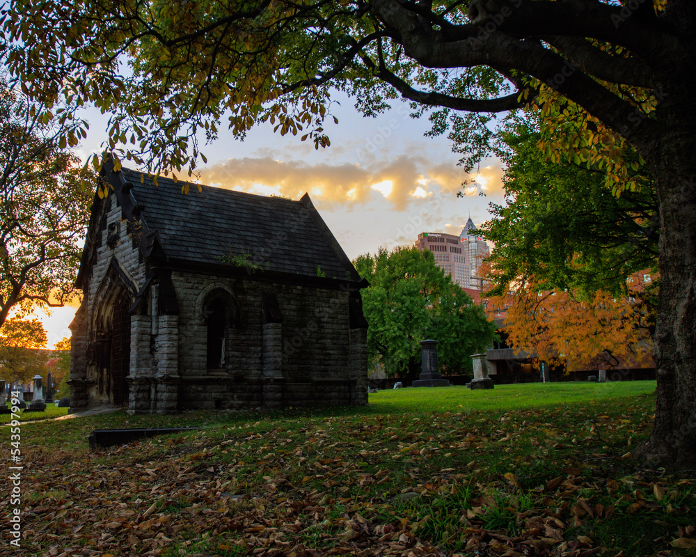 Cemetery in autumn Cemetery in autumn