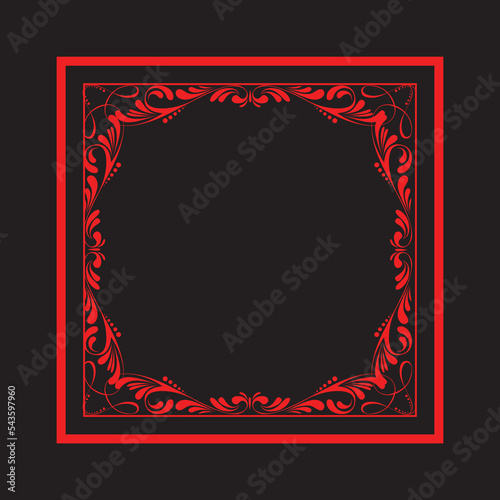 Text decoration frame document design vector logo template
