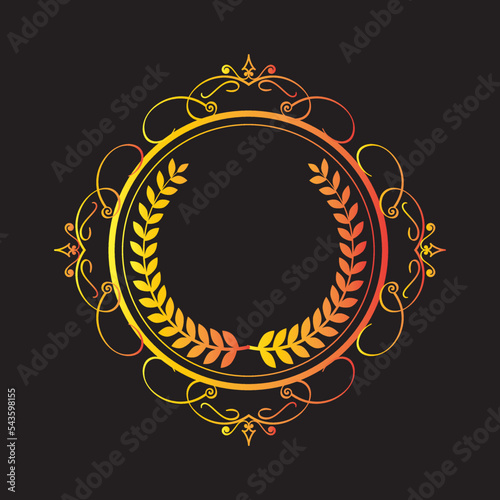 Text decoration frame document design vector logo template