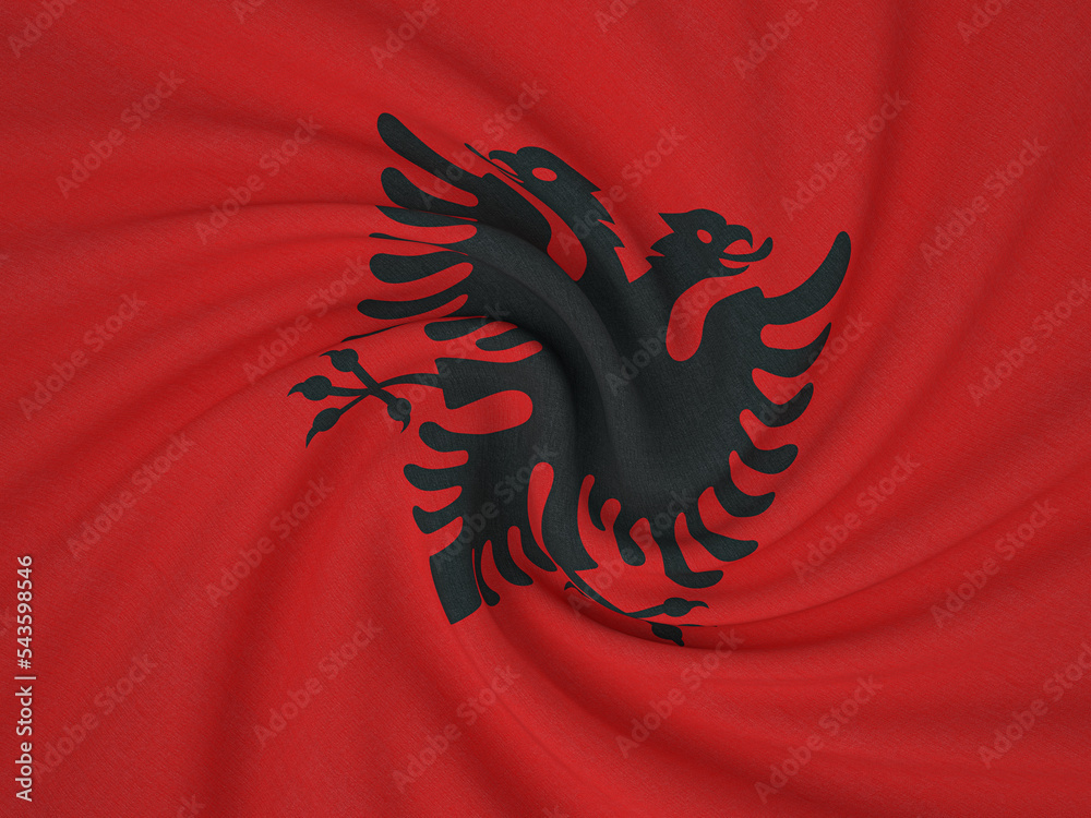 Twisted fabric Albania flag Twisted fabric Albania flag