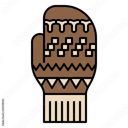 mittens line filled icon