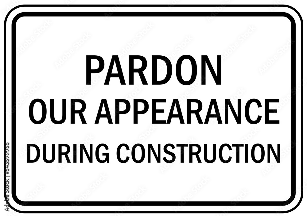 Under construction sign and label