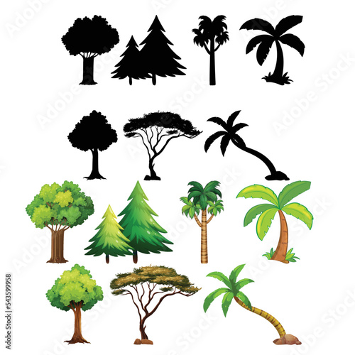 Tree various silhouettes