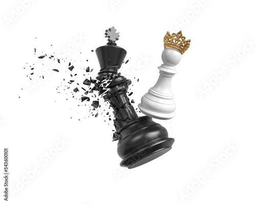 chess pieces isolate on white background, chess competition Concept of Strategy business ideas, chess battle, business strategy concept.3d rendering. photo