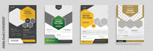 Real Estate Flyer Template Design bundle, flyer design, 4 flyer bundle, property sale flyer design, flyer design for rent.	
