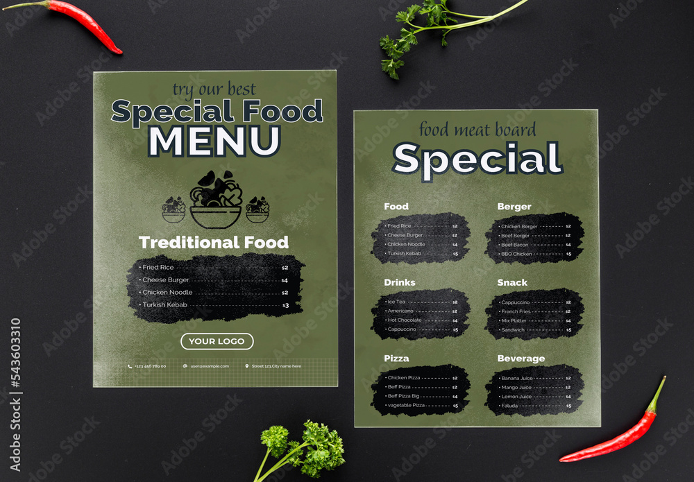Food Menu Design Template Stock Template | Adobe Stock