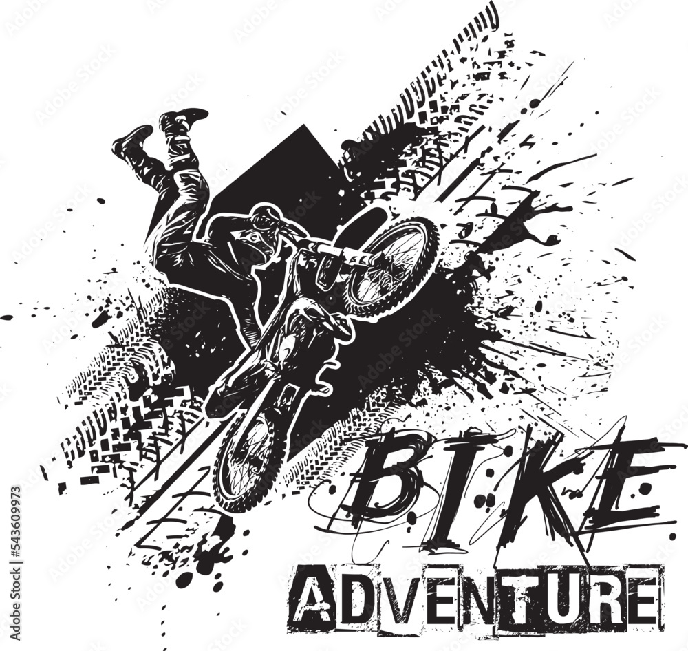 Bike stunt logo, Motorcyclist Stuntman Male Character, bike adventure ...