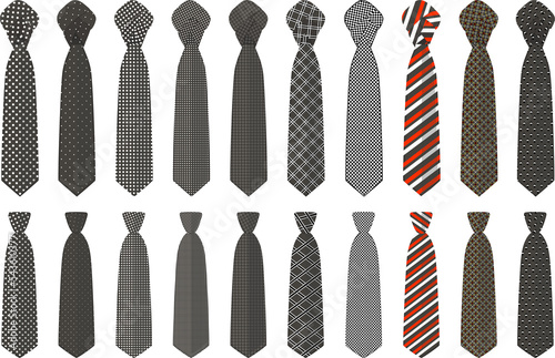 Canvastavla big set ties different types, neckties various size