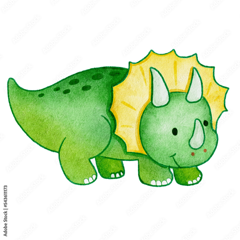 Cute cartoon dinosaur clipart Stock Illustration | Adobe Stock