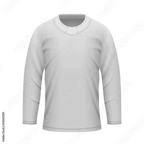 realistic shirt template with long sleeve for ice hoskey jersey