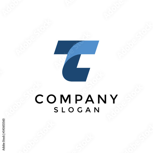 initial TC or CT modern lettermark logo. photo
