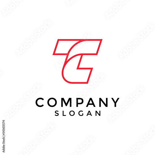 initial TC or CT elegant lines  logo.