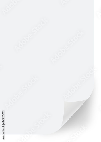 Realistic folded empty paper. Glued paper wrinkled effect illustration.