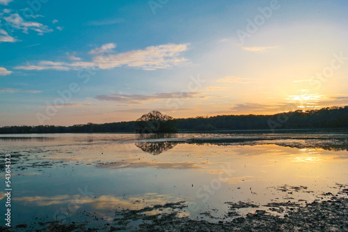 sunset on the river