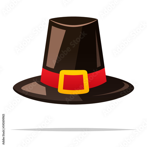 Cartoon pilgrim hat vector isolated illustration