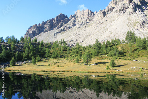 The Lauzet lake in the french alps, Saint Crepin, Hautes Alpes