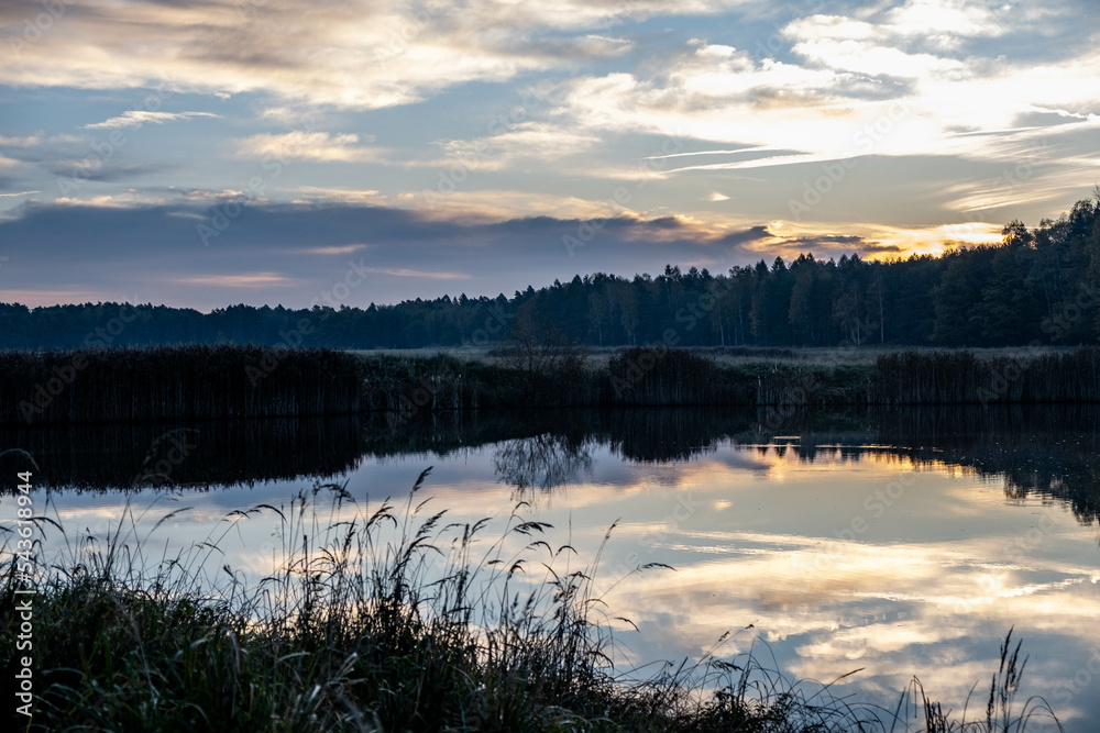 sunrise over the lake