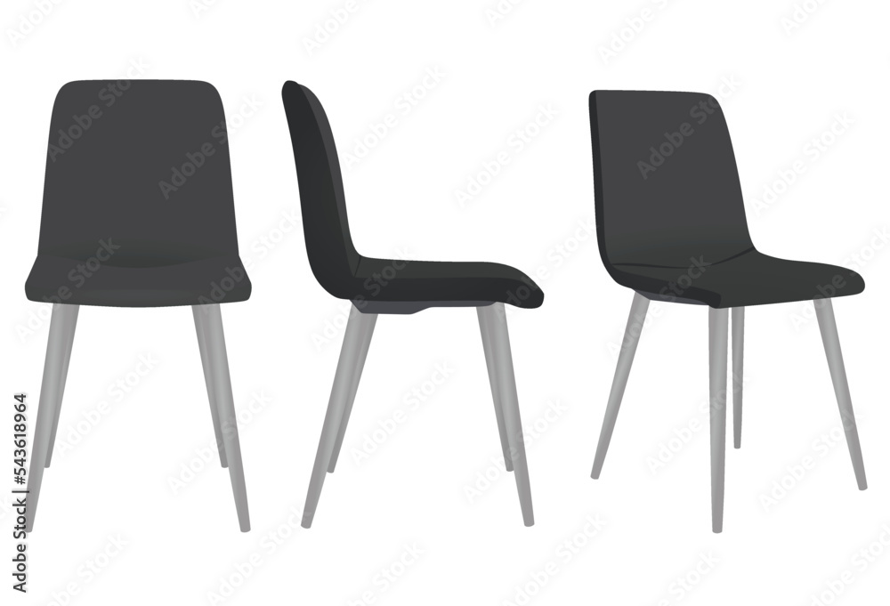 Black modern chair. vector illustration Black modern chair. vector illustration