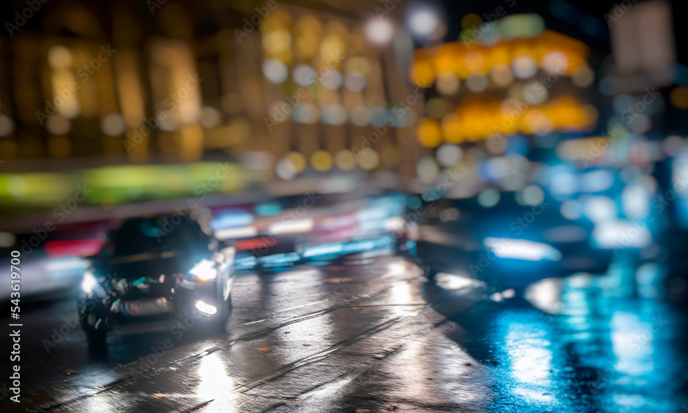fast moving cars in the night city fast moving cars in the night city