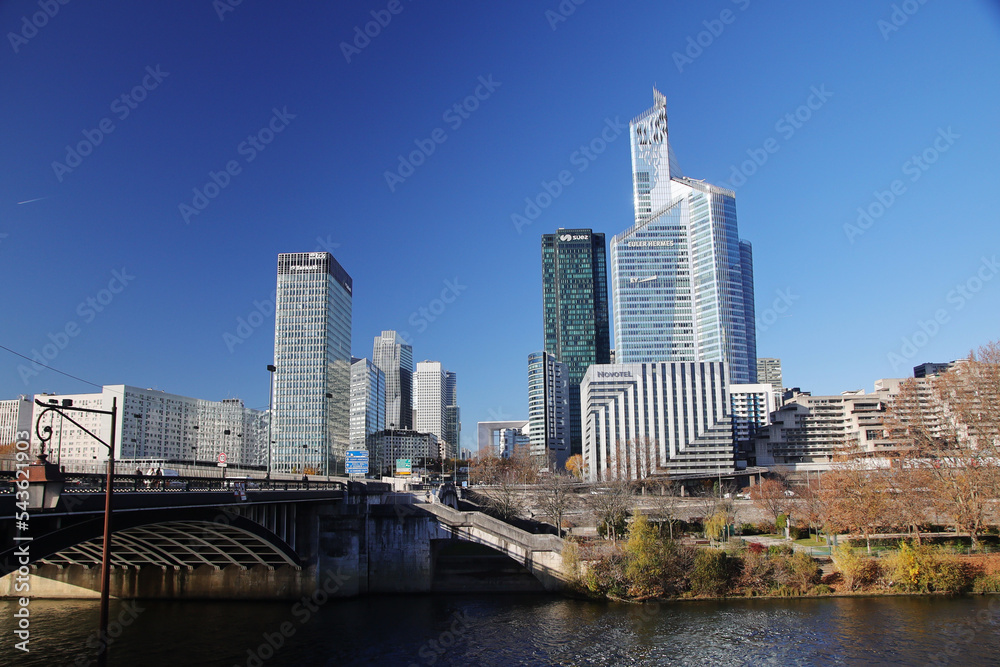 La Defance business district skyscrapers in Paris, France