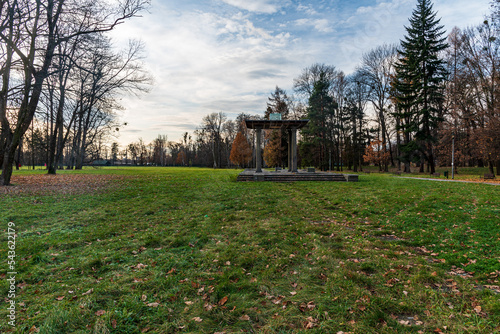 Park Bozeny Nemcove with Larischuv altan gazebo in Karvina city in Czech republic photo