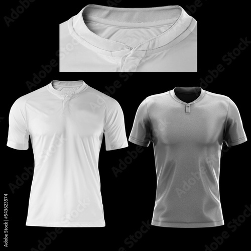 white color isolation sports jersey 3d mockup template on black background