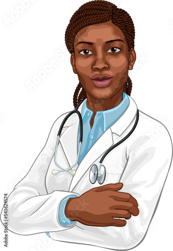 A black woman doctor female...