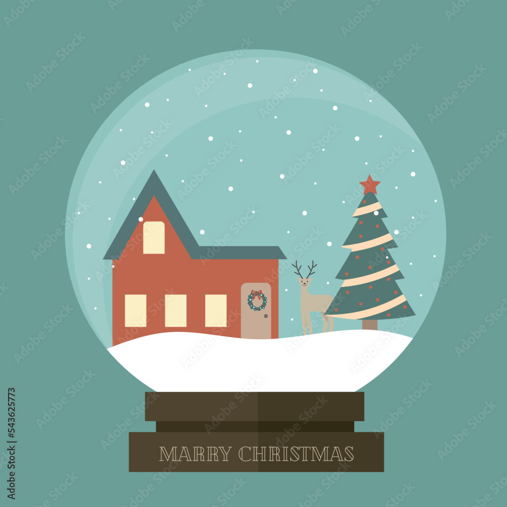 christmas card with house
