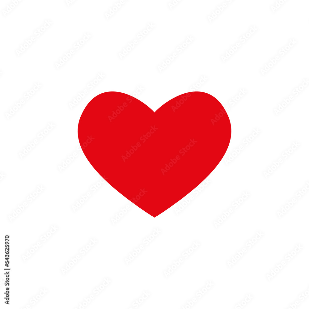 Red heart icon on white background. Love logo heart illustration. Red heart icon on white background. Love logo heart illustration.