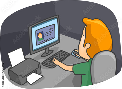 Man Make Fake Computer Prin...