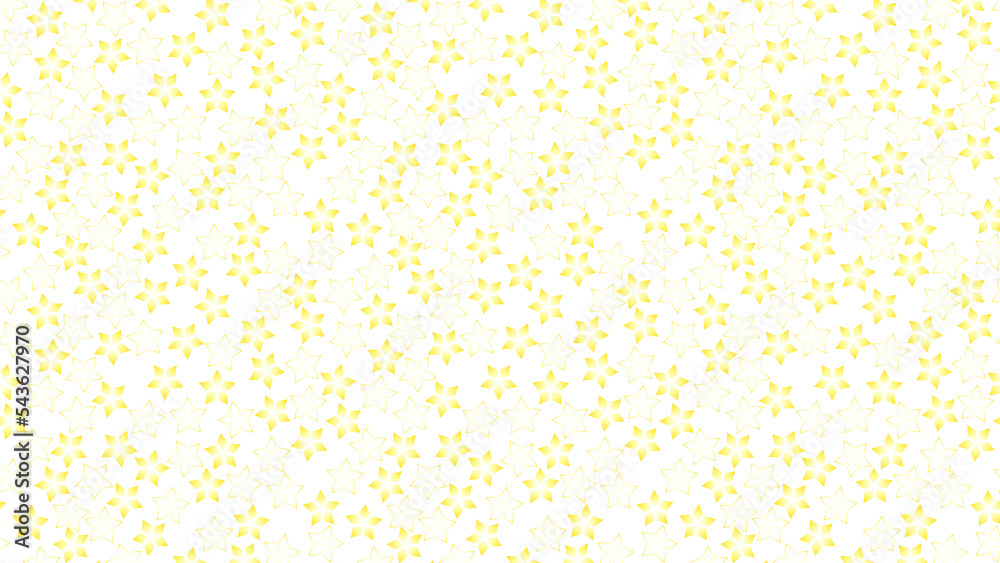 黄色い星型の花模様　16：9　PNG