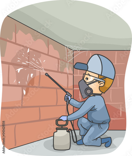 Man Cleaning Service Illustration