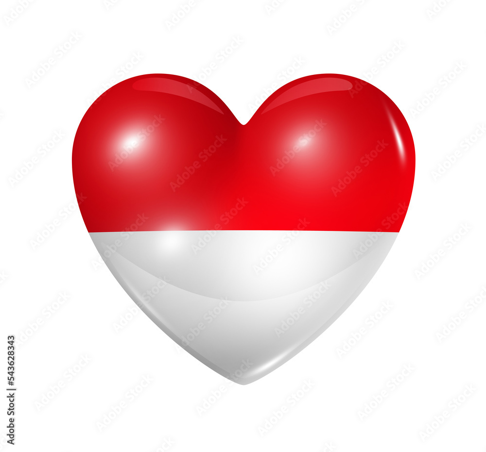 Love Indonesia, heart flag icon Love Indonesia, heart flag icon
