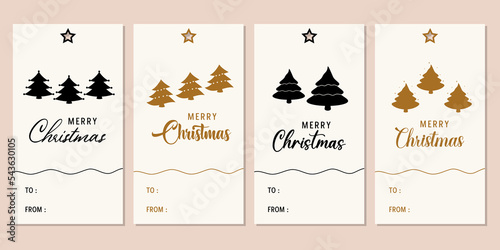 Merry Christmas tags set. Christmas printable gift tags.