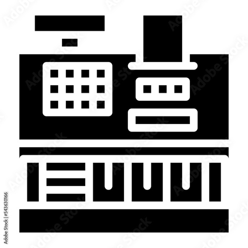 cashier machine banking money icon